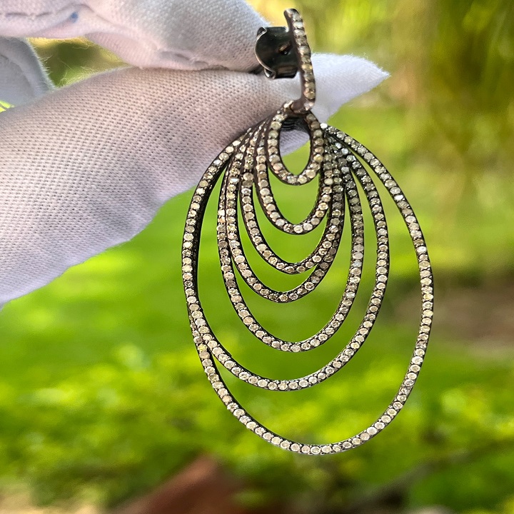 Natural Classic Look Earrings | 925 Sterling Silver Diamond Ring | Trending Style Beautiful Earrings | Dangle Earrings |